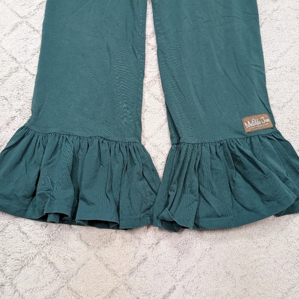 Matilda Jane Teal Wide Leg Pants with Ruffle Hem - Picture 3 of 8
